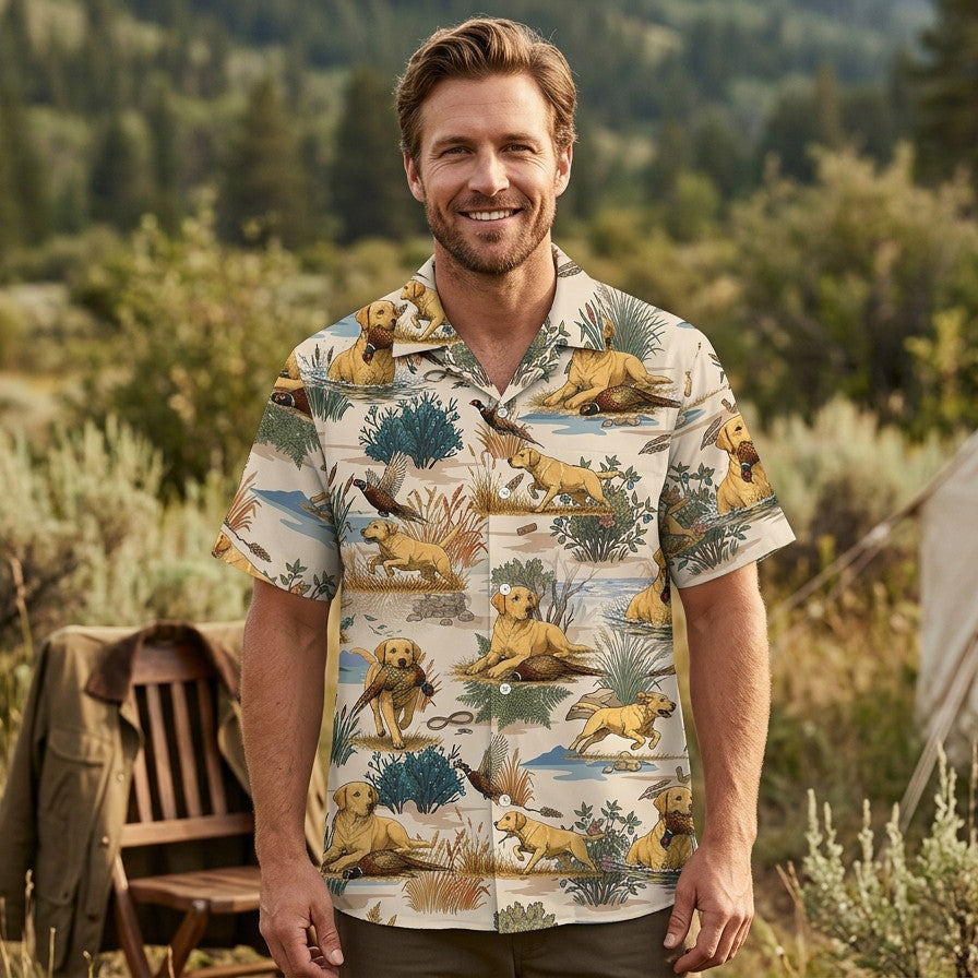 Labrador Pheasant Hunting Hawaiian Shirt