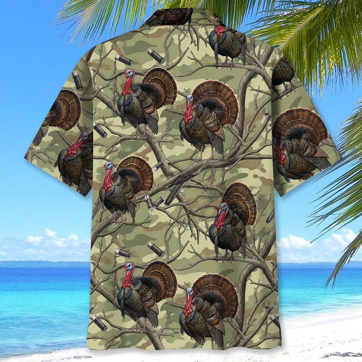 Vintage Wild Turkey Hunting Camouflage Hawaiian Shirt