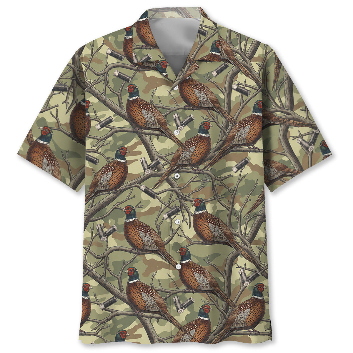 Vintage Pheasant Hunting Camouflage Hawaiian Shirt