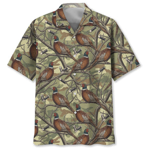 Vintage Pheasant Hunting Camouflage Hawaiian Shirt