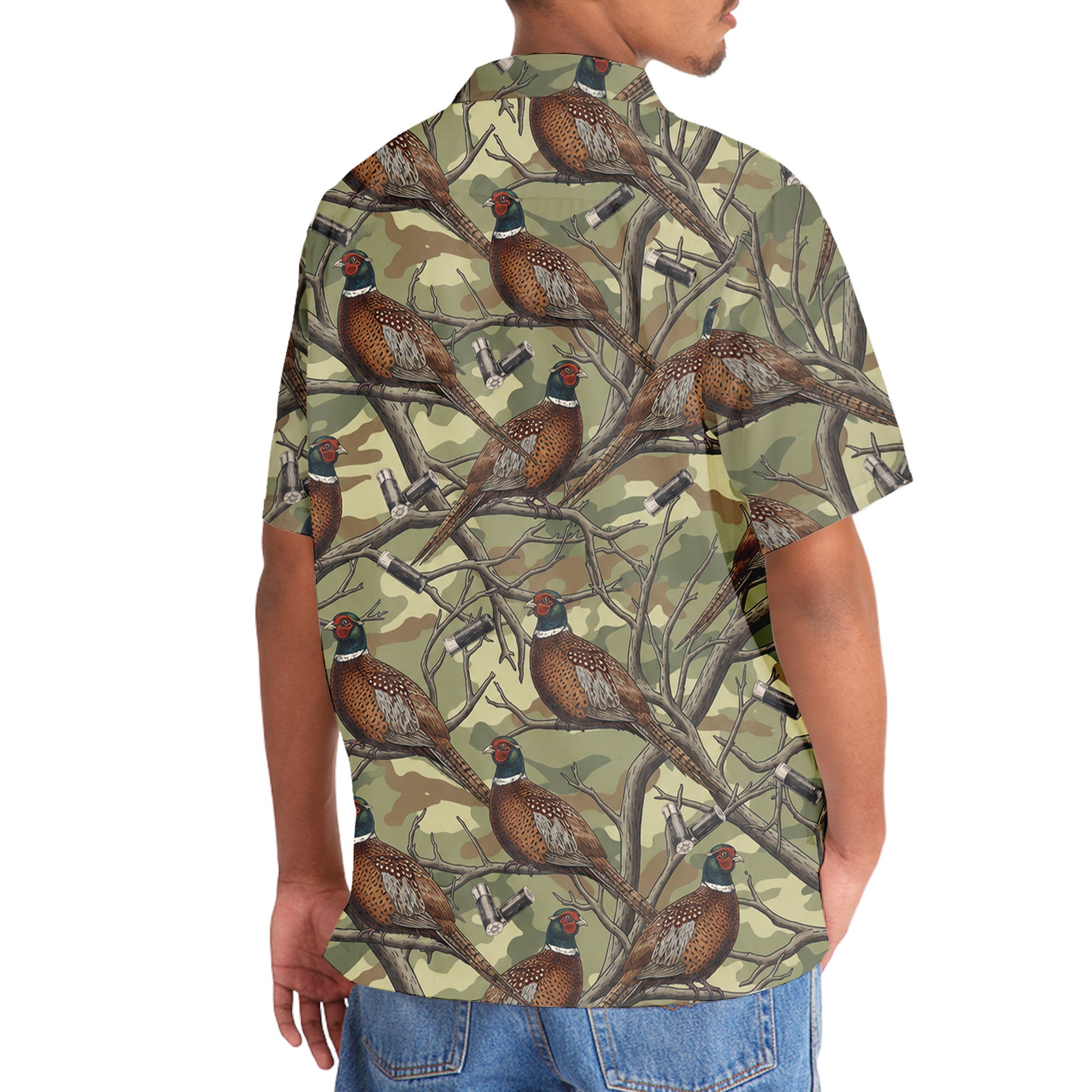 Vintage Pheasant Hunting Camouflage Hawaiian Shirt