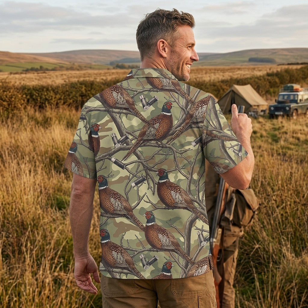 Vintage Pheasant Hunting Camouflage Hawaiian Shirt