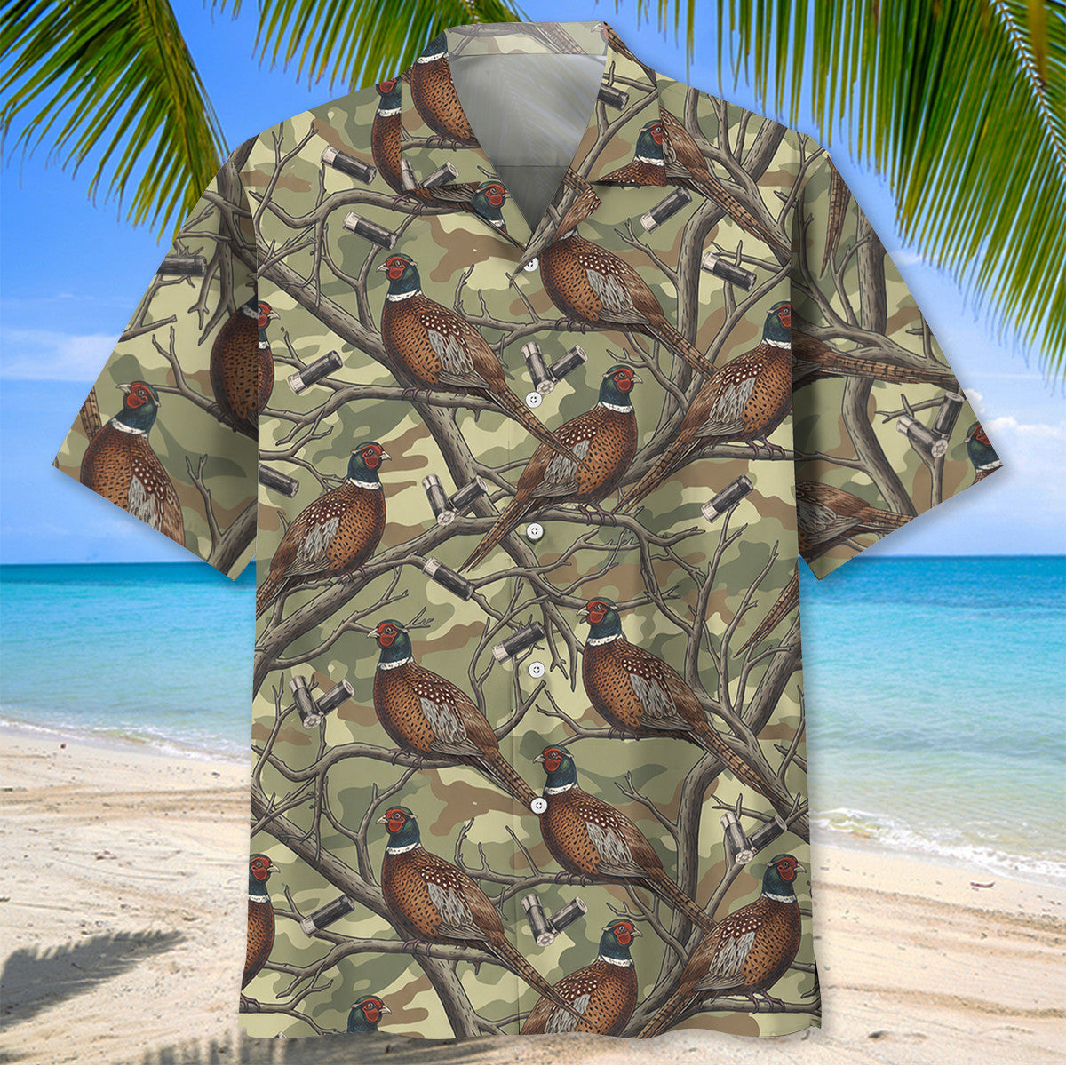 Vintage Pheasant Hunting Camouflage Hawaiian Shirt