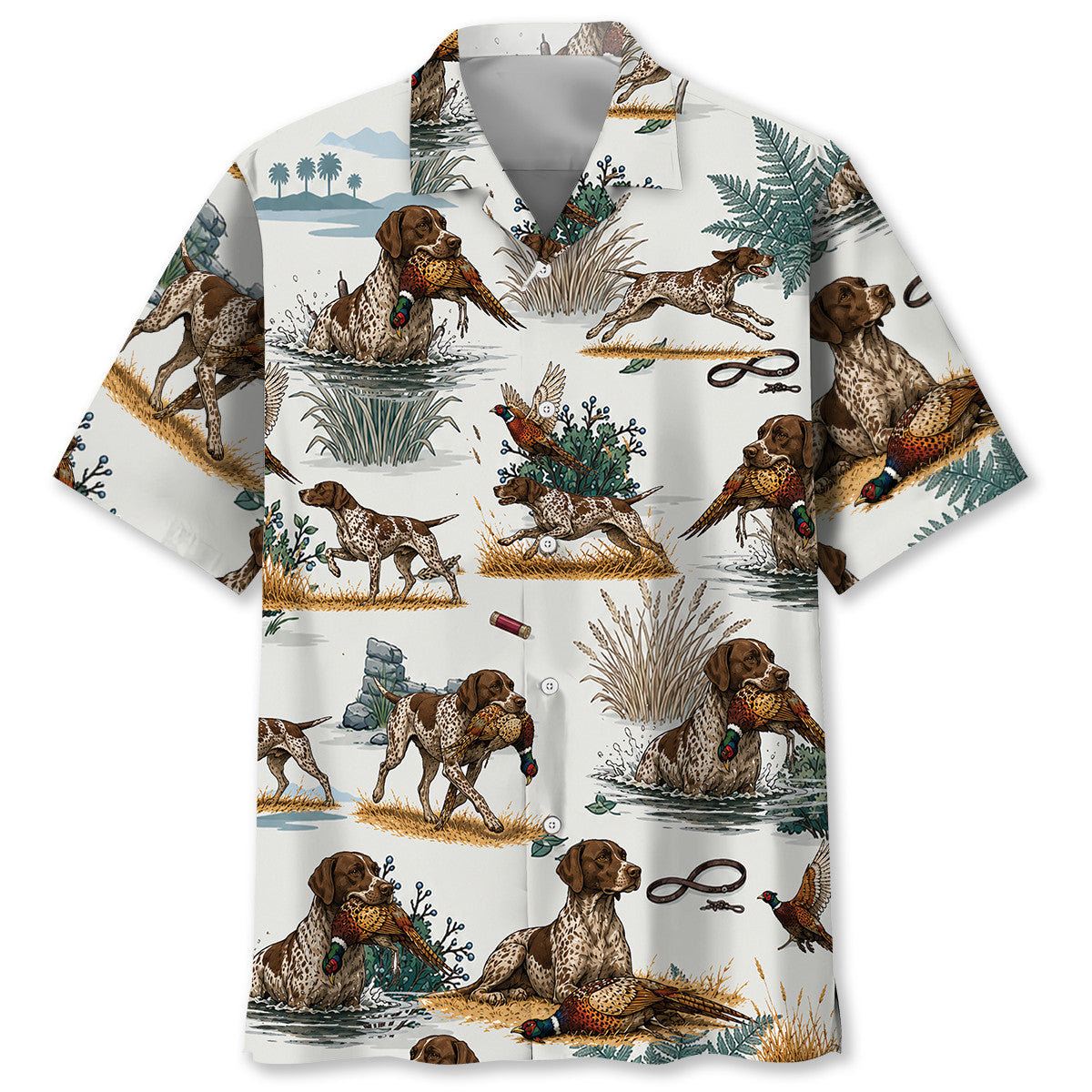 German Short Hair Pointer Pheasant Hunting Hawaiian Shirt