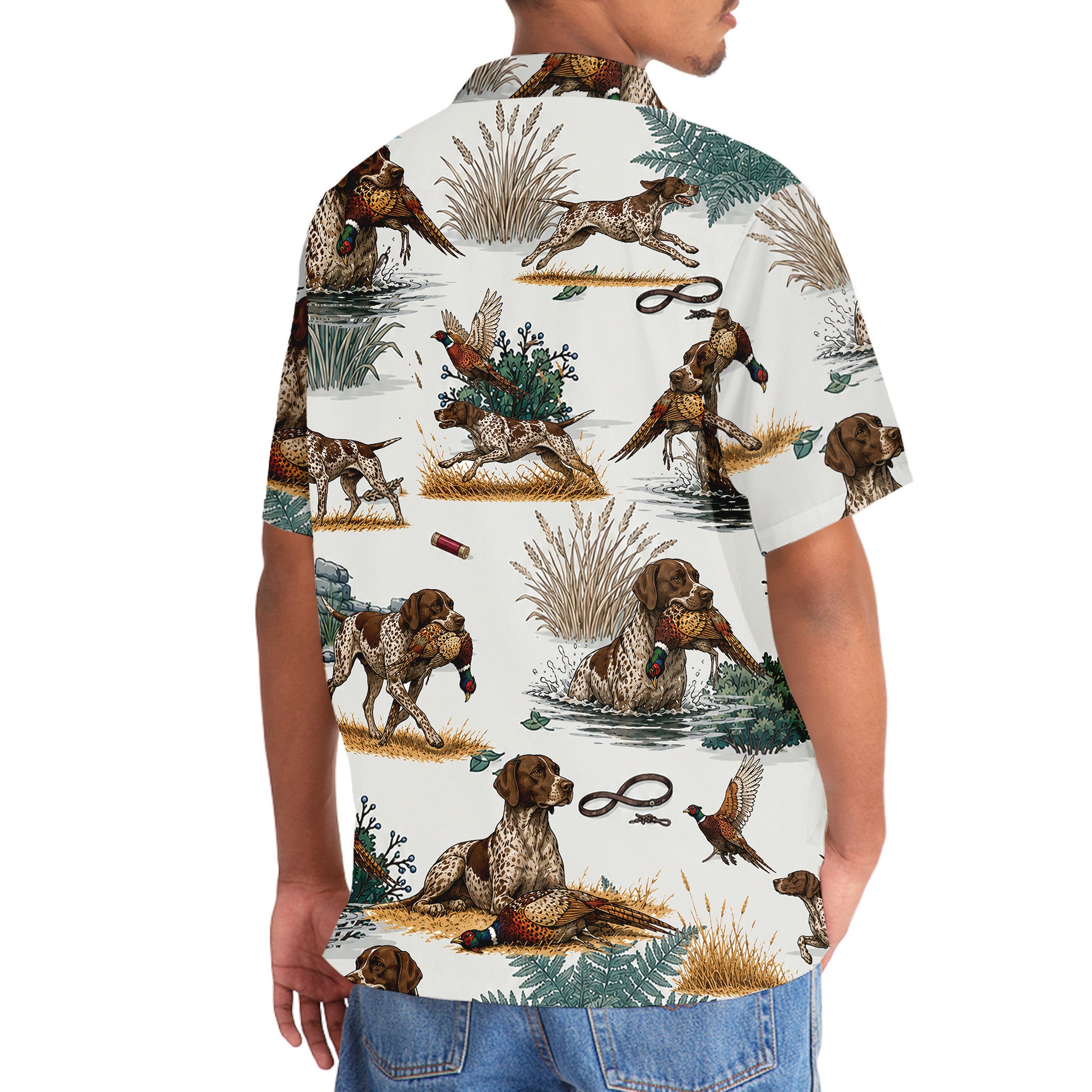 German Short Hair Pointer Pheasant Hunting Hawaiian Shirt