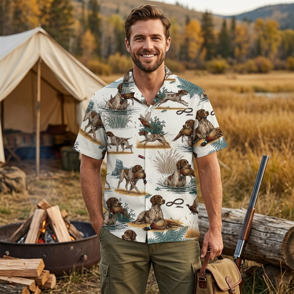 German Short Hair Pointer Pheasant Hunting Hawaiian Shirt