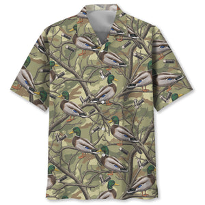 Vintage Duck Hunting Camouflage Hawaiian Shirt