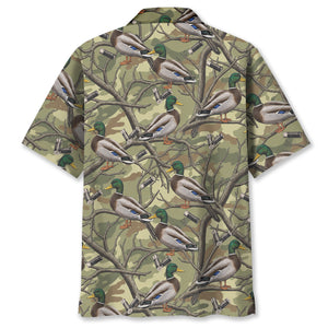 Vintage Duck Hunting Camouflage Hawaiian Shirt