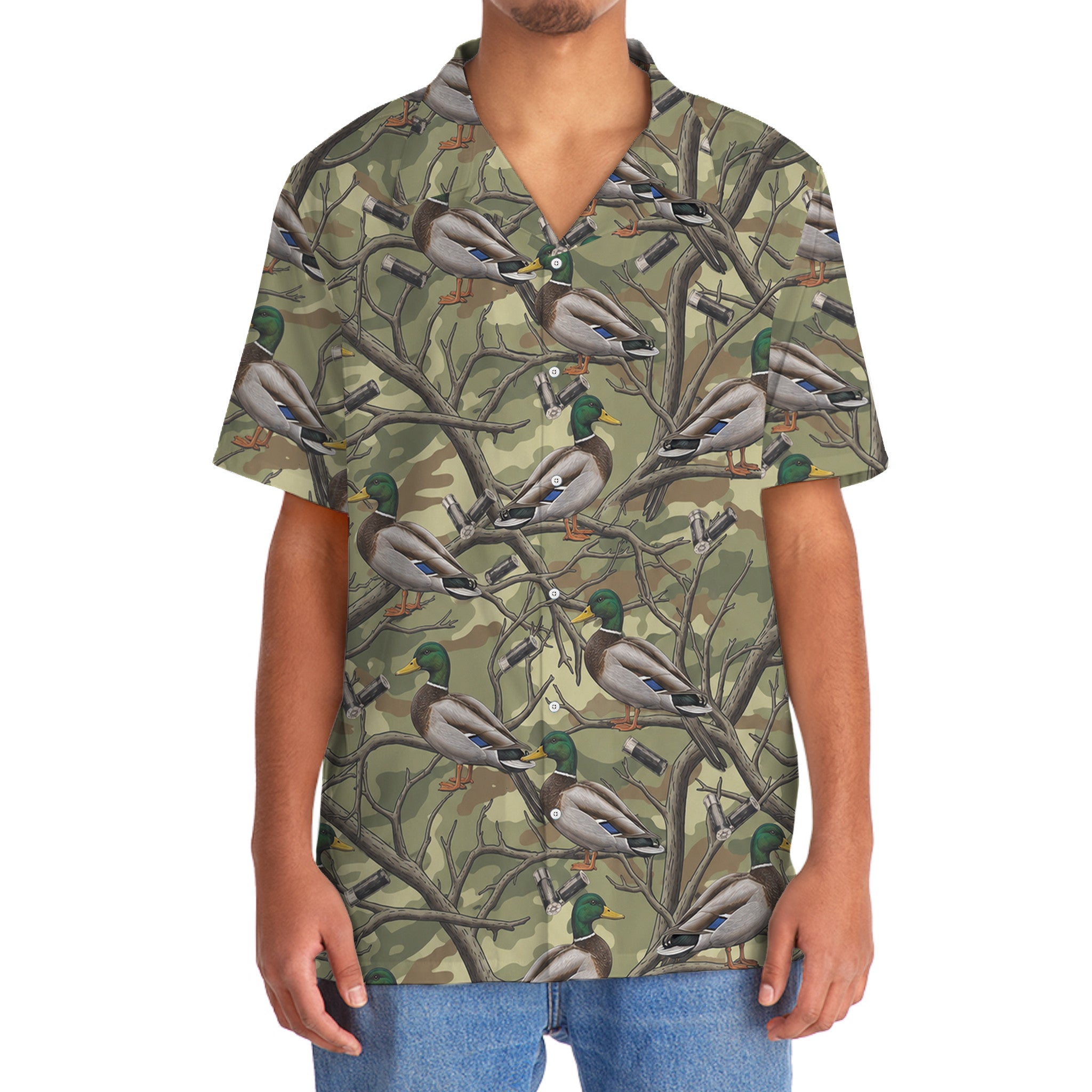 Vintage Duck Hunting Camouflage Hawaiian Shirt