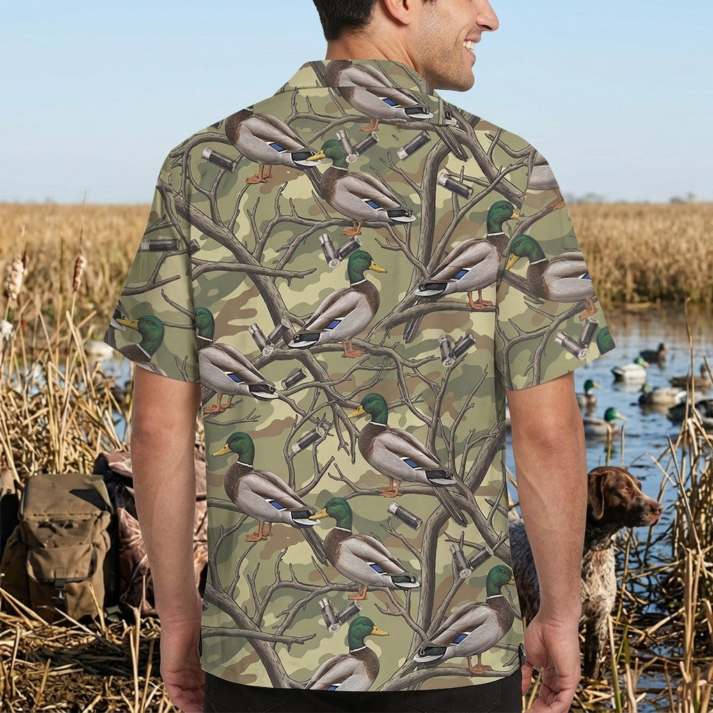 Vintage Duck Hunting Camouflage Hawaiian Shirt