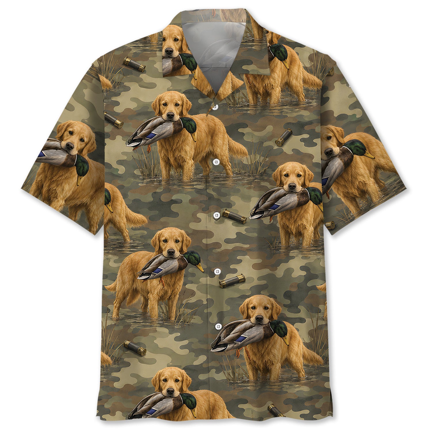 Golden Retriever Retriver Duck Hunting Camouflage Hawaiian Shirt