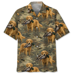 Golden Retriever Retriver Duck Hunting Camouflage Hawaiian Shirt