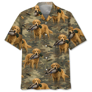 Golden Retriever Retriver Duck Hunting Camouflage Hawaiian Shirt