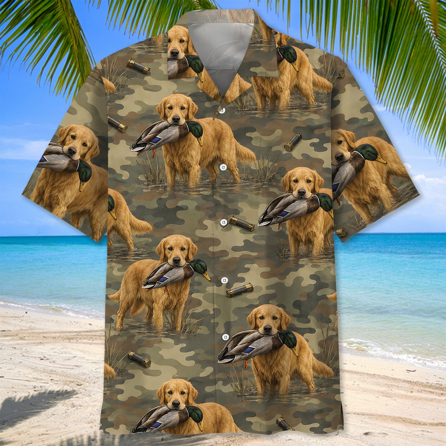 Golden Retriever Retriver Duck Hunting Camouflage Hawaiian Shirt