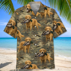 Golden Retriever Retriver Duck Hunting Camouflage Hawaiian Shirt