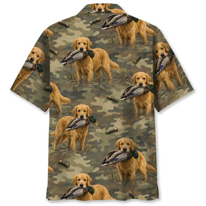 Golden Retriever Retriver Duck Hunting Camouflage Hawaiian Shirt