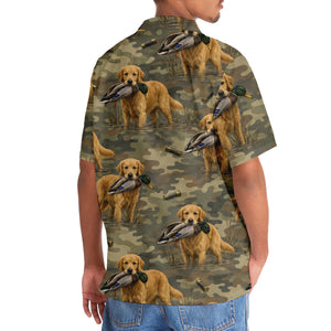 Golden Retriever Retriver Duck Hunting Camouflage Hawaiian Shirt
