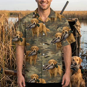 Golden Retriever Retriver Duck Hunting Camouflage Hawaiian Shirt