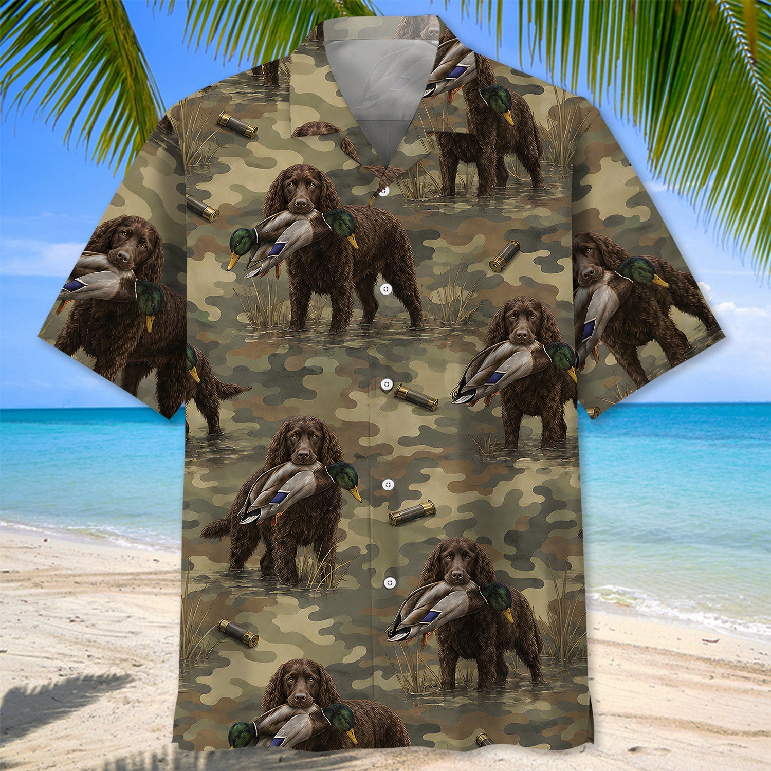 Boykin Spaniel Duck Hunting Camouflage Hawaiian Shirt