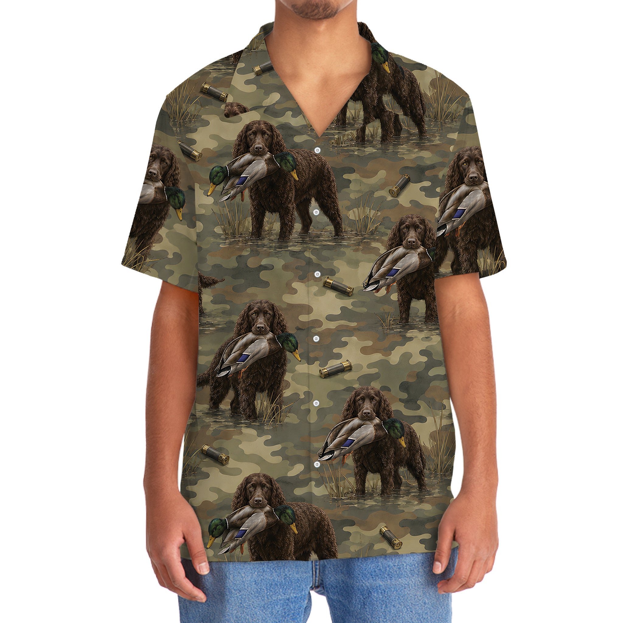Boykin Spaniel Duck Hunting Camouflage Hawaiian Shirt