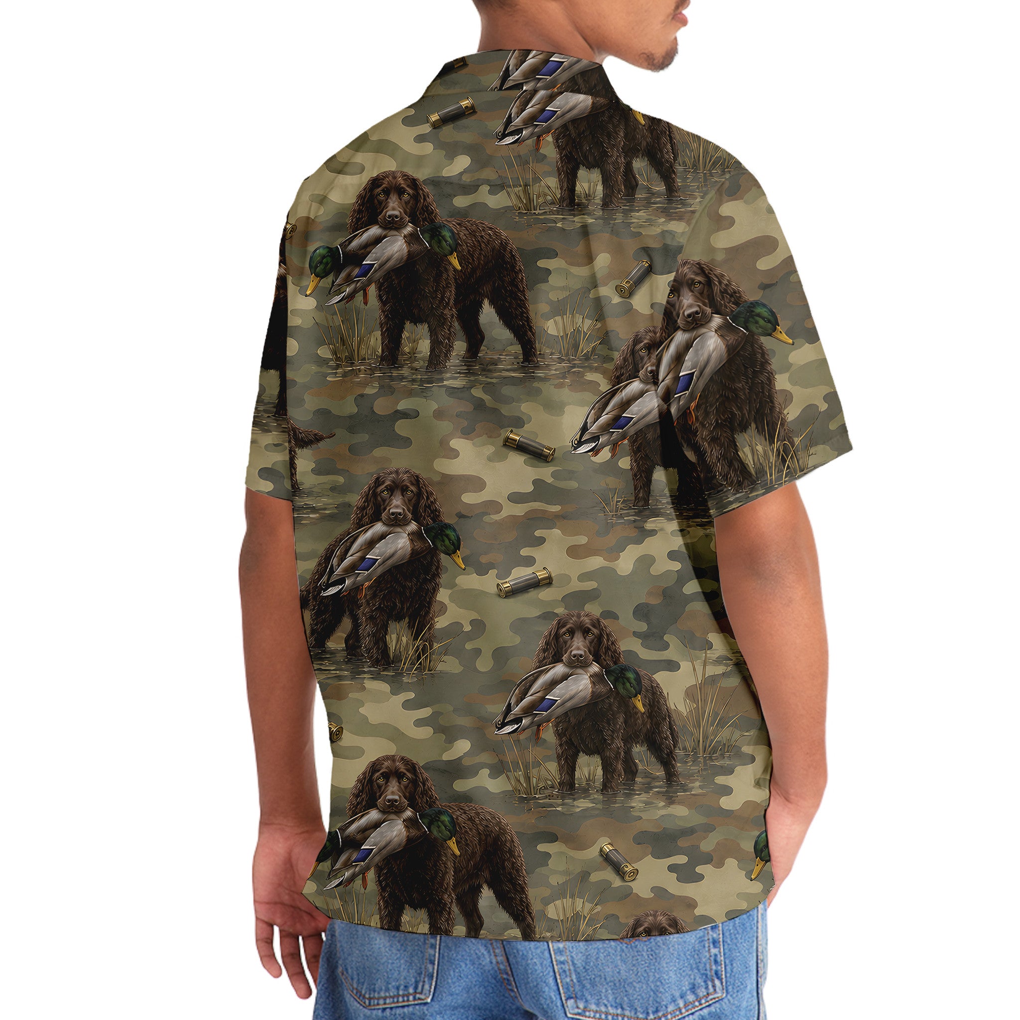 Boykin Spaniel Duck Hunting Camouflage Hawaiian Shirt
