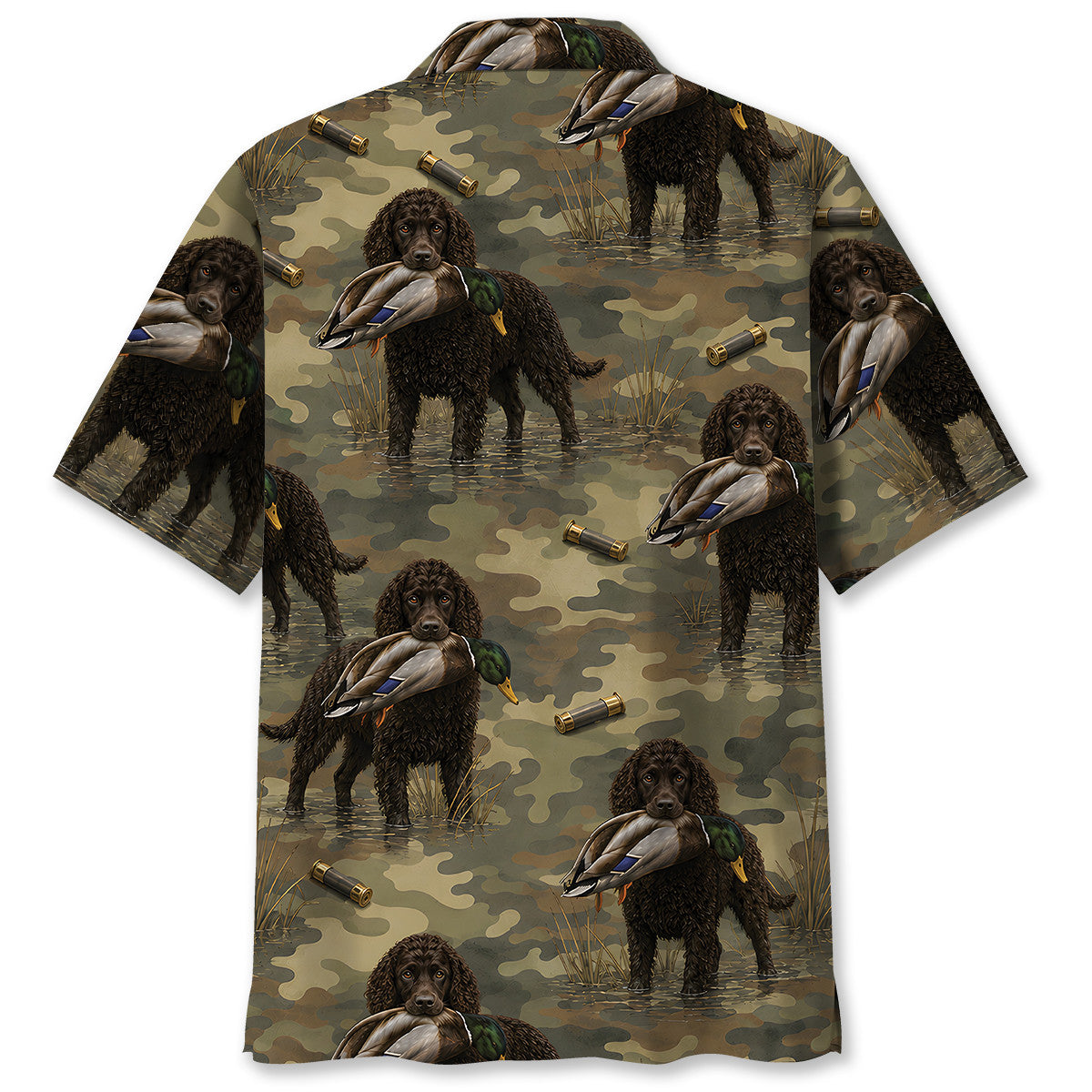 American Water Spaniel Duck Hunting Camouflage Hawaiian Shirt