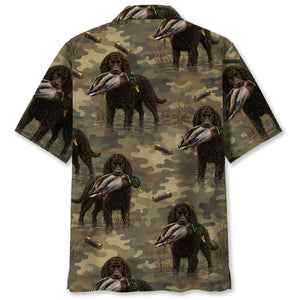 American Water Spaniel Duck Hunting Camouflage Hawaiian Shirt