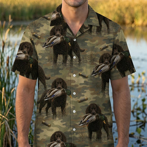 American Water Spaniel Duck Hunting Camouflage Hawaiian Shirt