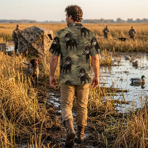 American Water Spaniel Duck Hunting Camouflage Hawaiian Shirt
