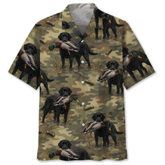 Black Labrador Retriver Duck Hunting Camouflage Hawaiian Shirt
