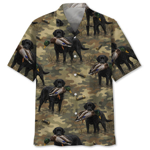 Black Labrador Retriver Duck Hunting Camouflage Hawaiian Shirt