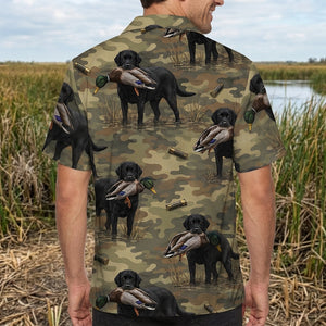 Black Labrador Retriver Duck Hunting Camouflage Hawaiian Shirt