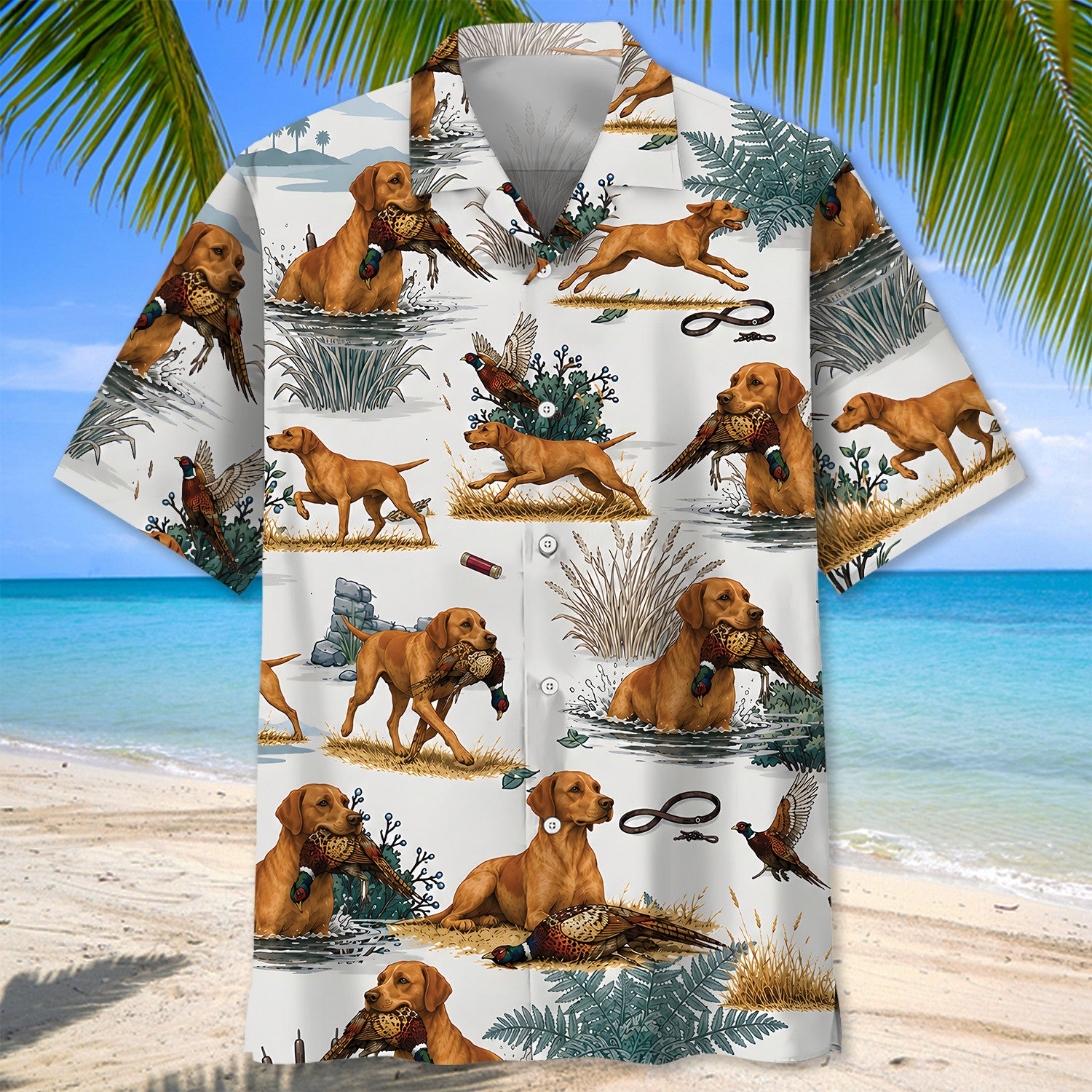 Fox Red Labrador Retriever Pheasant Hunting Hawaiian Shirt