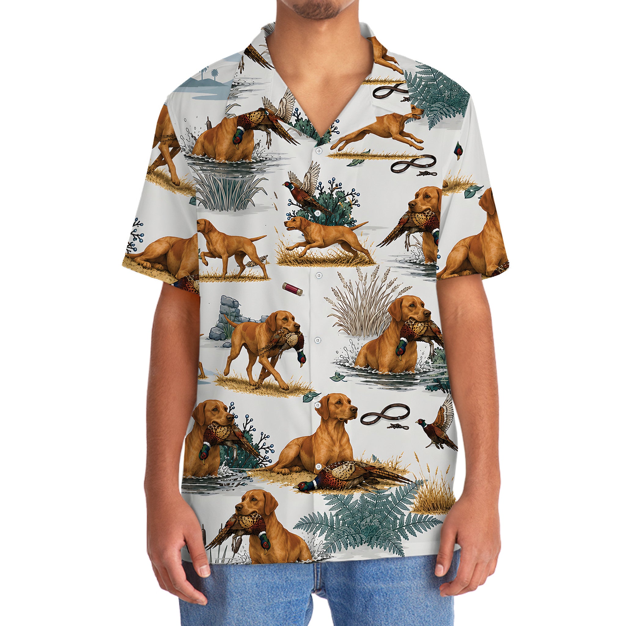 Fox Red Labrador Retriever Pheasant Hunting Hawaiian Shirt