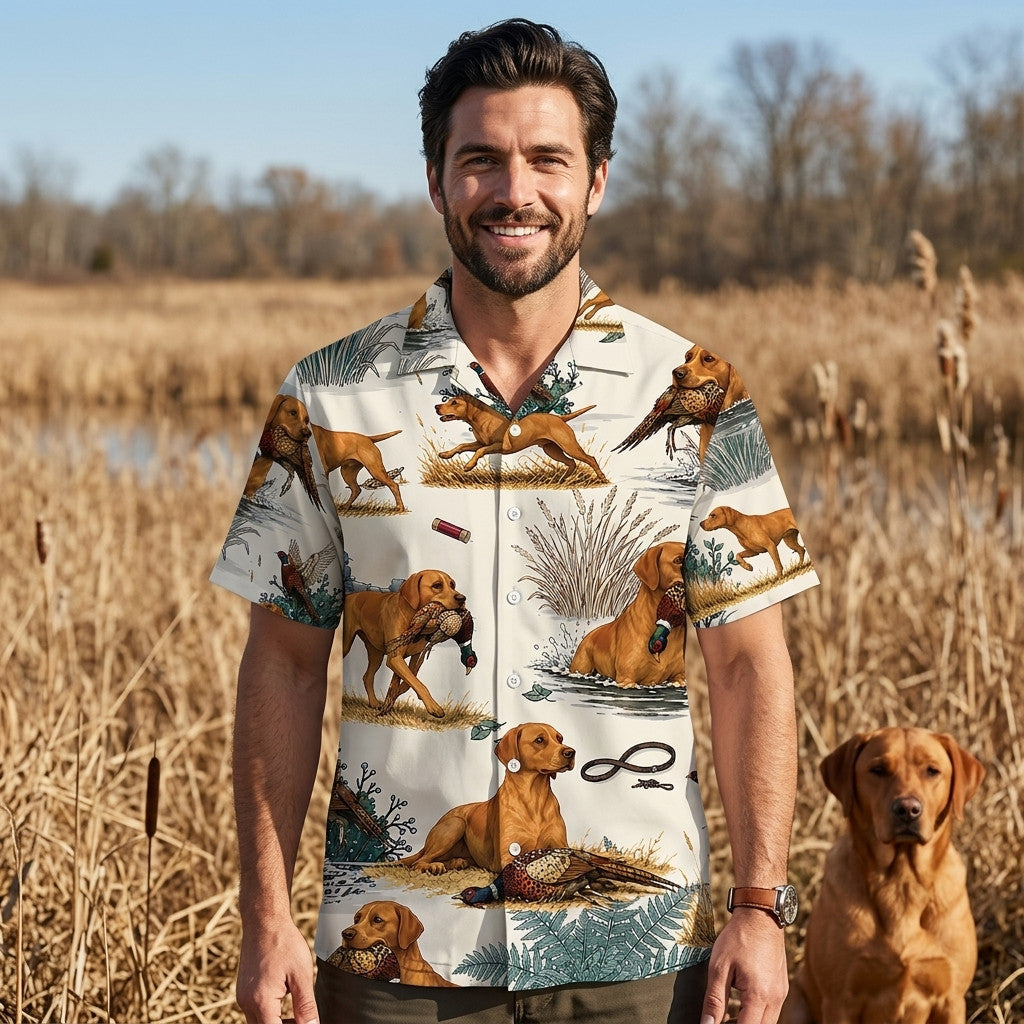 Fox Red Labrador Retriever Pheasant Hunting Hawaiian Shirt
