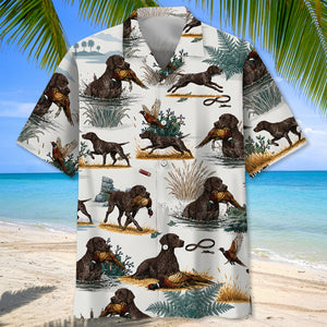 Solid Liver German Shorthaired Pointer Pheasant Hunting Hawaiian Shirt