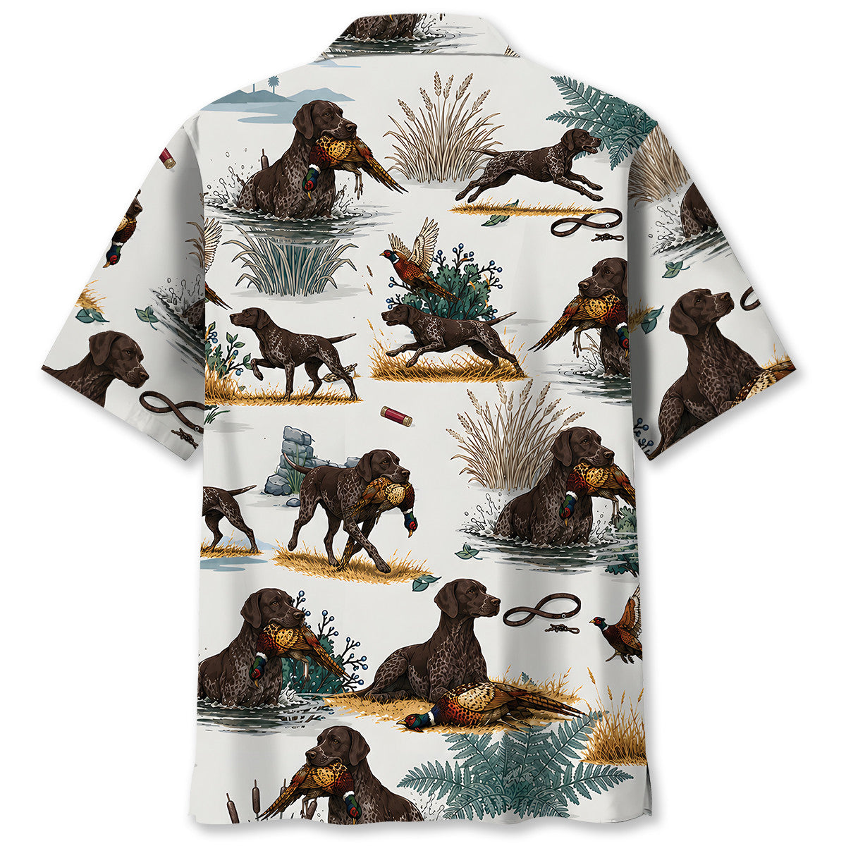 Solid Liver German Shorthaired Pointer Pheasant Hunting Hawaiian Shirt