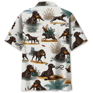 Solid Liver German Shorthaired Pointer Pheasant Hunting Hawaiian Shirt
