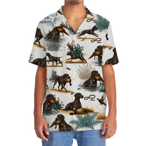 Solid Liver German Shorthaired Pointer Pheasant Hunting Hawaiian Shirt