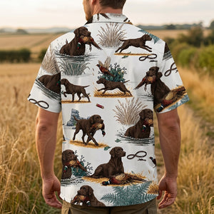 Chocolate Labrador Retriever Pheasant Hunting Hawaiian Shirt