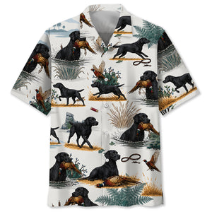 Black Labrador Pheasant Hunting Hawaiian Shirt