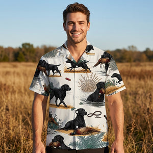 Black Labrador Pheasant Hunting Hawaiian Shirt