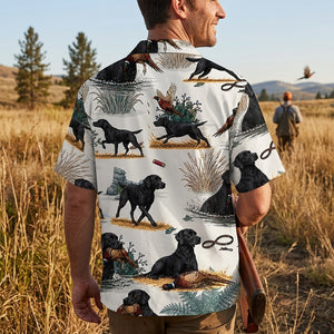 Black Labrador Pheasant Hunting Hawaiian Shirt