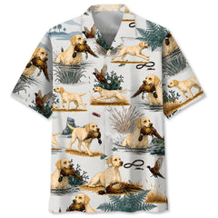 Yellow Labrador Retriever Pheasant Hunting Hawaiian Shirt