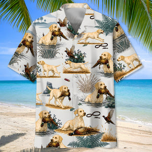 Yellow Labrador Retriever Pheasant Hunting Hawaiian Shirt