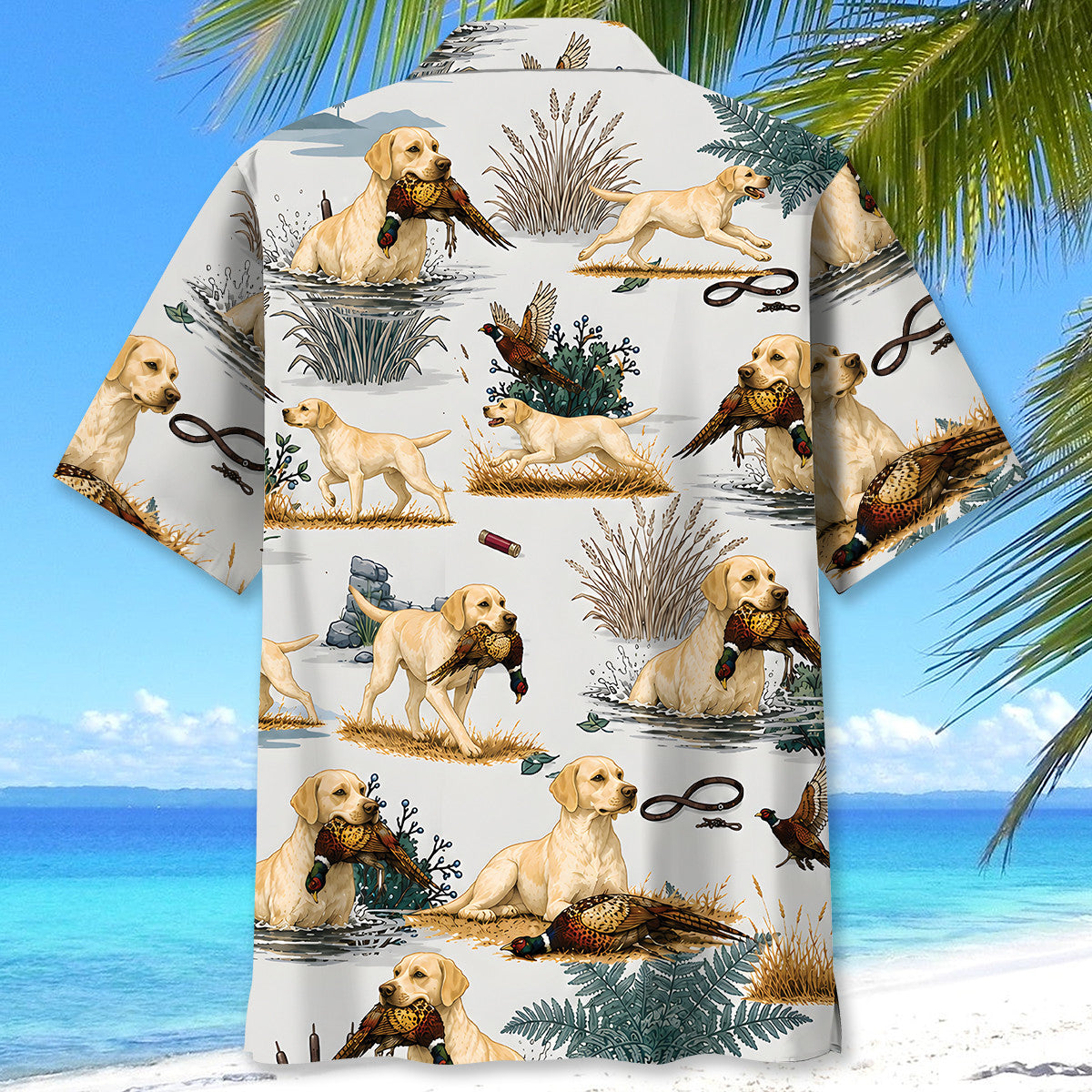 Yellow Labrador Retriever Pheasant Hunting Hawaiian Shirt