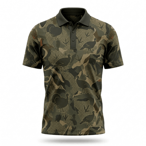 Wildturkey Hunting Camouflage Men Polo Shirt