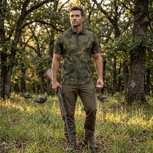 Wildturkey Hunting Camouflage Men Polo Shirt