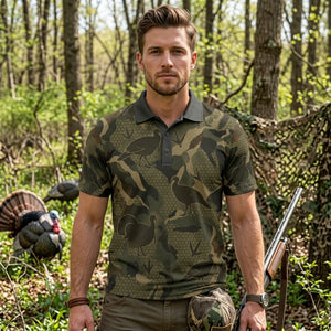 Wildturkey Hunting Camouflage Men Polo Shirt
