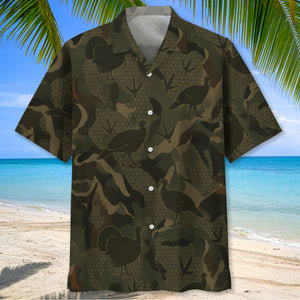 Wild Turkey Camouflage Hunting Hawaiian Shirt